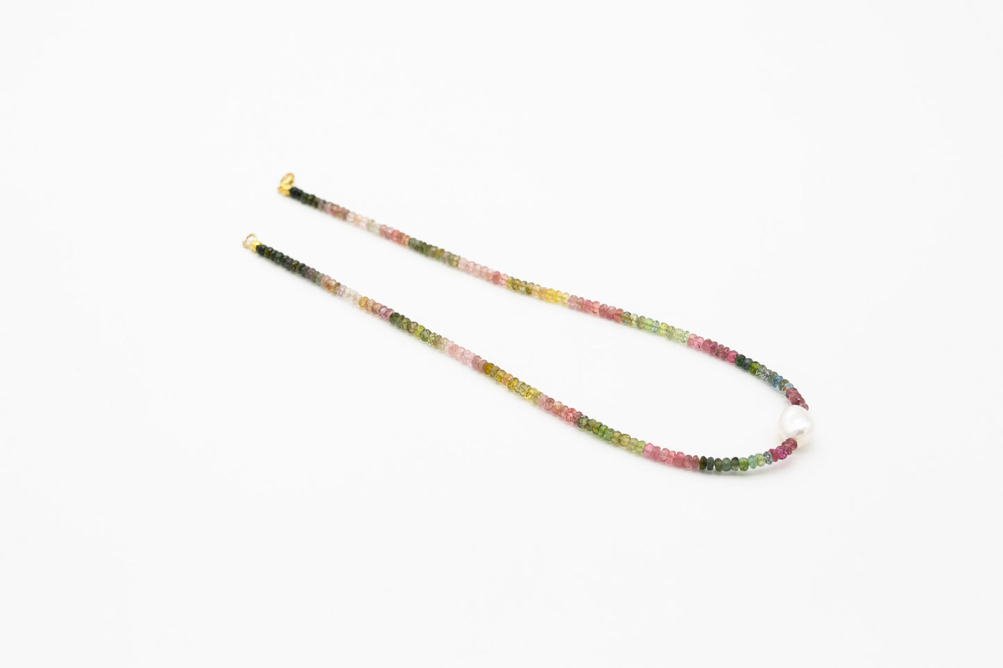 Multi Colour Tourmaline Pearl Necklace