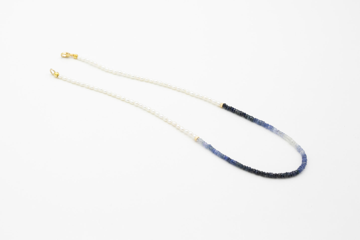 Ombre Sapphire and Seed Pearl Necklace